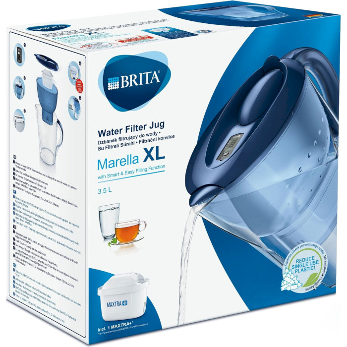 Фільтр-глечик для води BRITA Marella XL Memo MX Blue 3.5л (1039276)