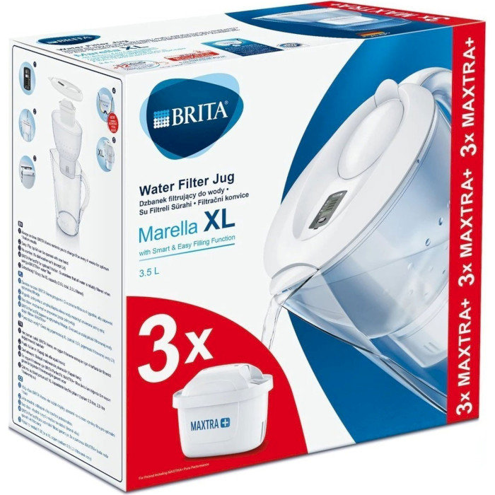 Фільтр-глечик для води BRITA Marella XL Memo MX White 3.5л + 3 картриджа (1040212)
