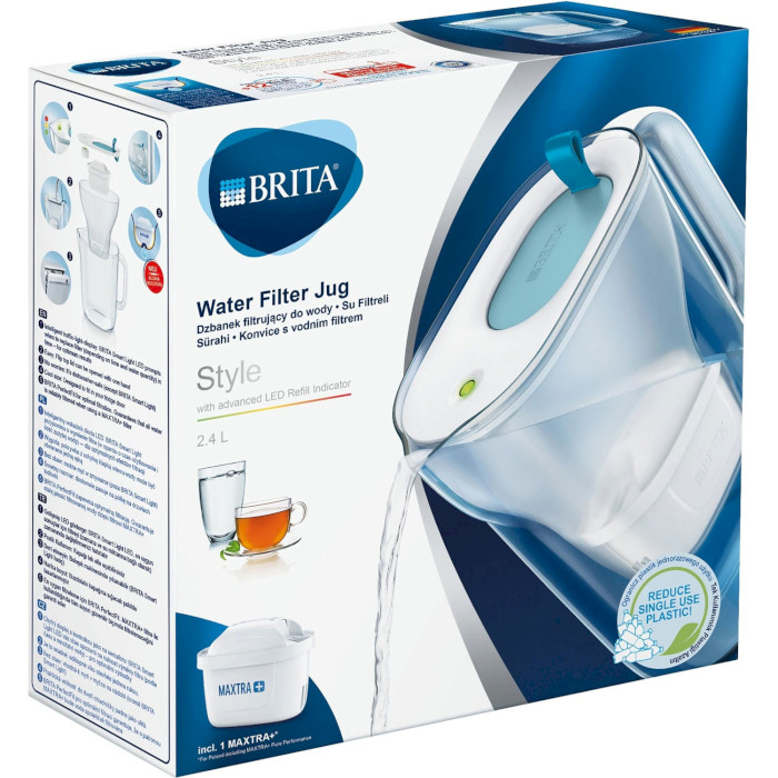 Фильтр-кувшин для воды BRITA Style LED Blue 2.4л (1039279)