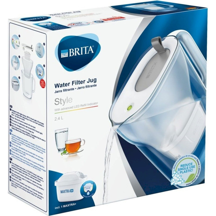 Фільтр-глечик для води BRITA Style LED Gray 2.4л (1039278)