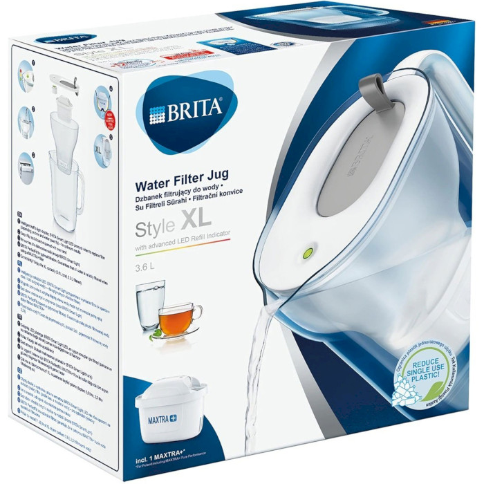 Фильтр-кувшин для воды BRITA Style XL Gray 3.6л (1039280)