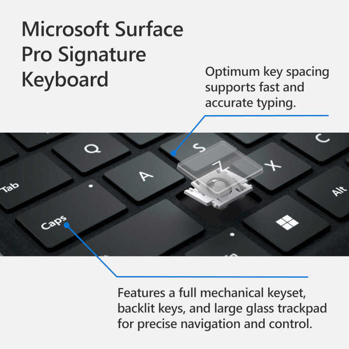 Клавиатура для планшета MICROSOFT Surface Pro Signature Keyboard Cover Platinum (8XA-00061)