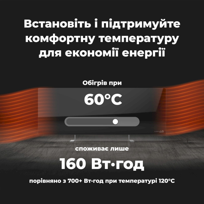 Інфрачервоний конвектор AENO Premium Eco Smart Heater Black, 700 Вт (AGH0002S)