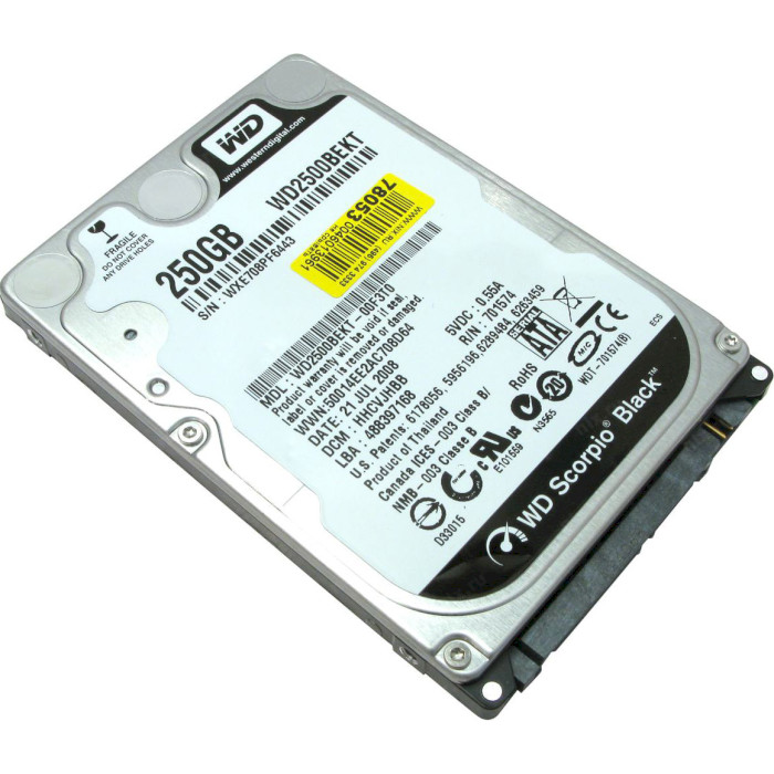Жорсткий диск 2.5" WD Scorpio Black 250GB SATA/16MB (WD2500BEKT-FR) Refurbished