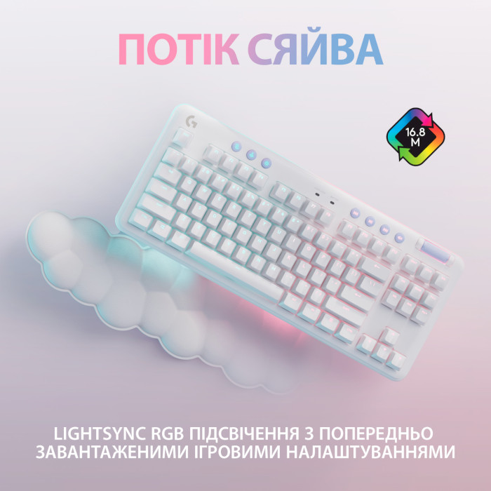 Клавіатура бездротова LOGITECH G715 TKL Red Linear UA Off-White (920-010692)