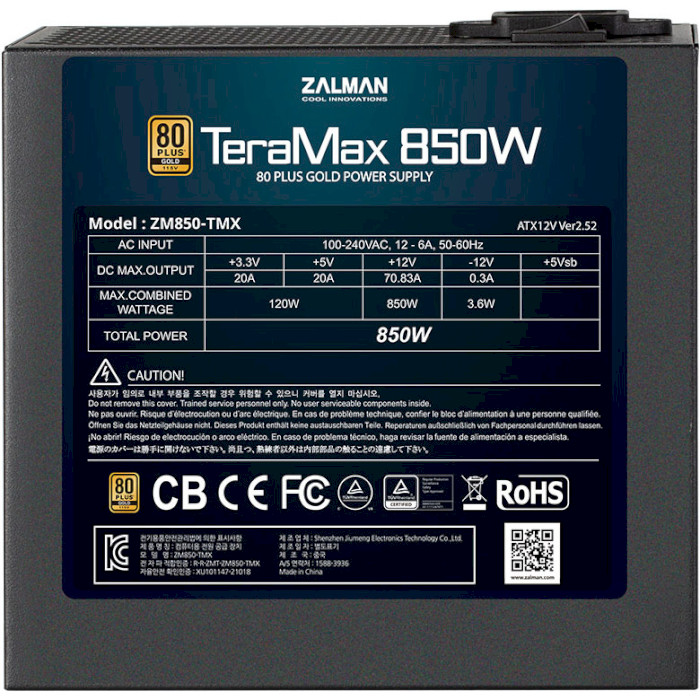 Блок живлення 850W ZALMAN TeraMax ZM850-TMX