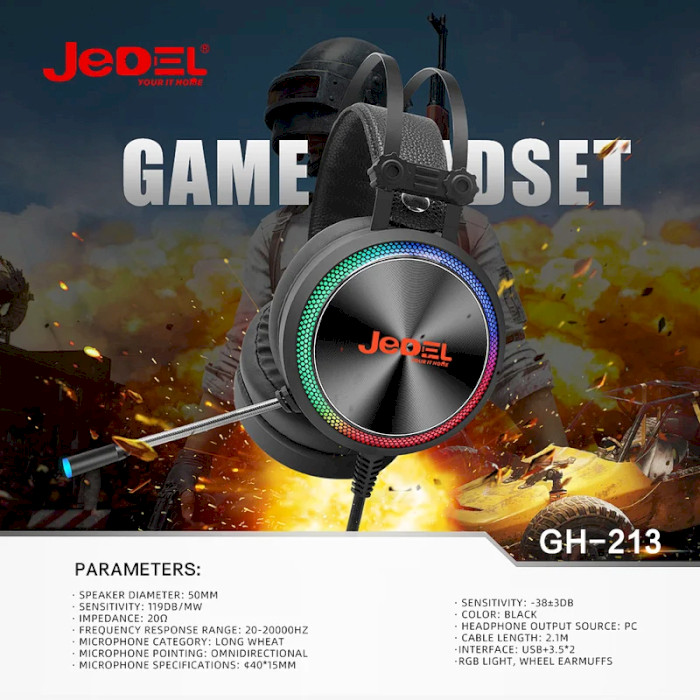 Навушники геймерскі JEDEL GH-213
