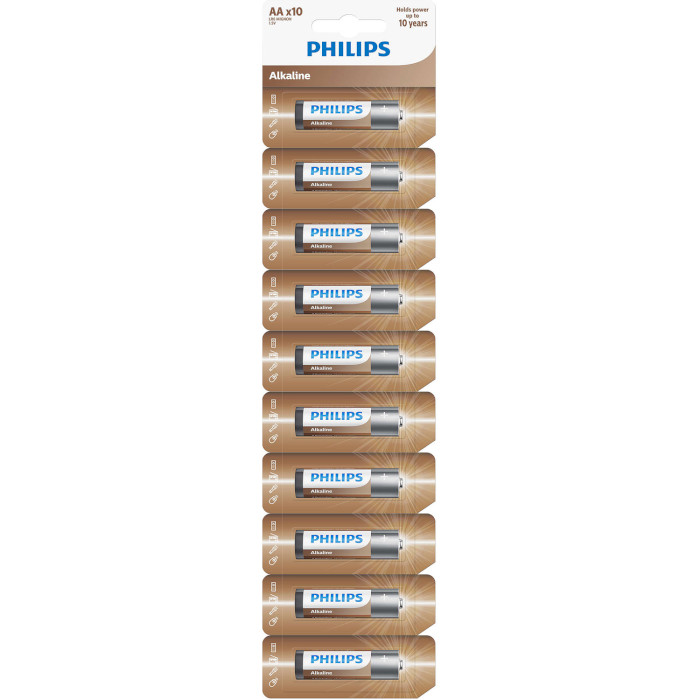 Батарейка PHILIPS Alkaline AA 10шт/уп (LR6AL10S/10)