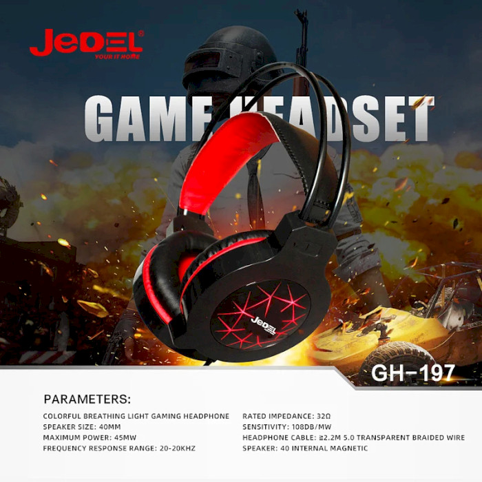 Навушники геймерскі JEDEL GH-197