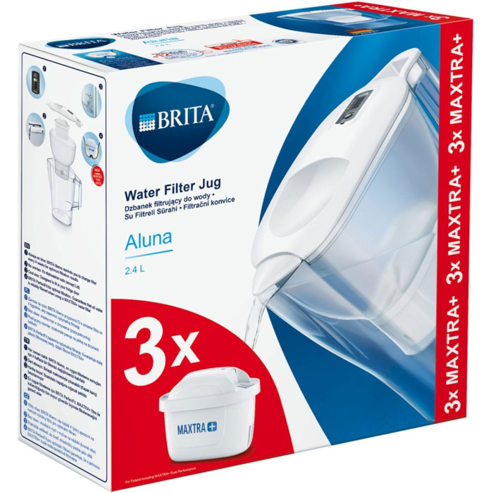 Фильтр-кувшин для воды BRITA Aluna White 2.4л + 3 картриджа (1040564)