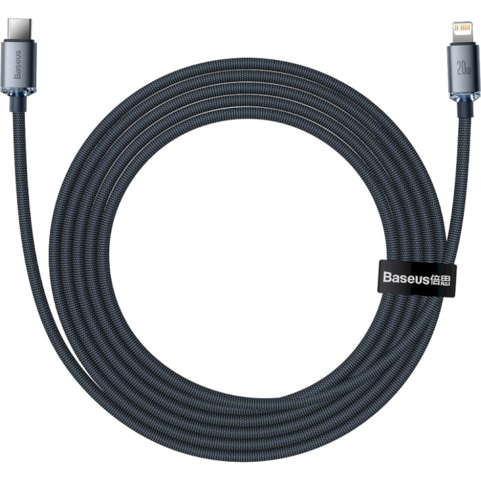 Кабель BASEUS Crystal Shine Series Fast Charging Data Cable Type-C to iP 20W 2м Black (CAJY000301)