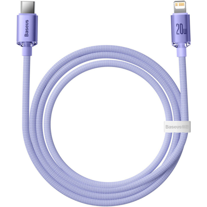 Кабель BASEUS Crystal Shine Series Fast Charging Data Cable Type-C to iP 20W 1.2м Purple (CAJY000205)