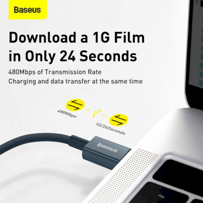 Кабель BASEUS Superior Series Fast Charging Data Cable Type-C to iP PD 20W 2м Blue (CATLYS-C03)