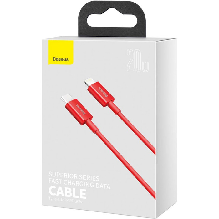 Кабель BASEUS Superior Series Fast Charging Data Cable Type-C to iP PD 20W 2м Red (CATLYS-C09)