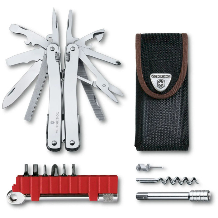 Швейцарський ніж VICTORINOX Swiss Tool Spirit X Plus Ratchet Nylon Sheath (3.0236.N)