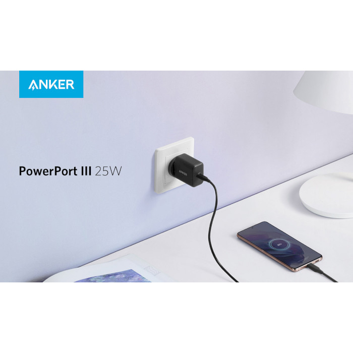 Зарядний пристрій ANKER PowerPort III PPS 25W Black (A2058G11)