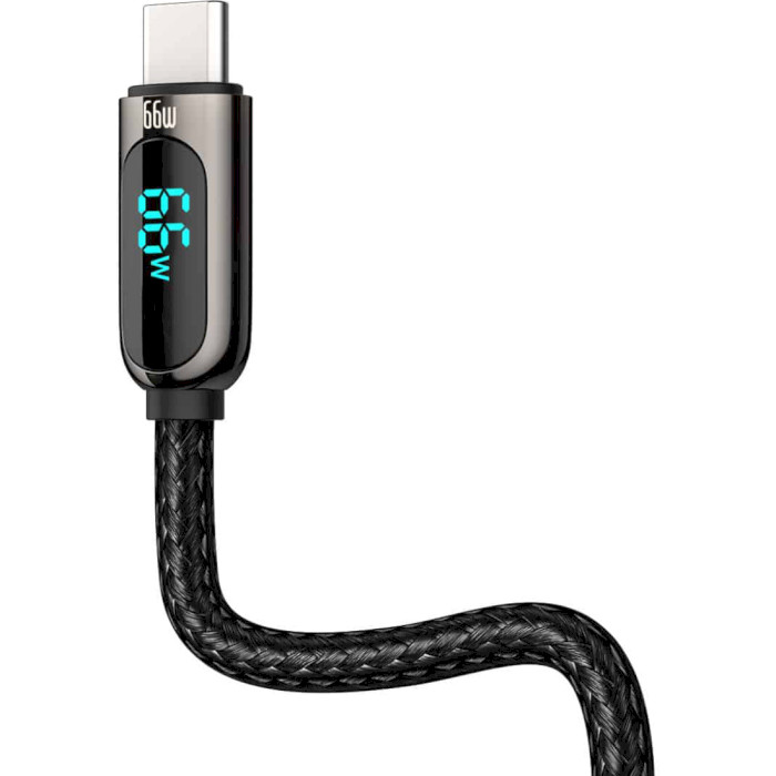 Кабель BASEUS Display Fast Charging Data Cable USB to Type-C 66W 1м Black (CASX020001)