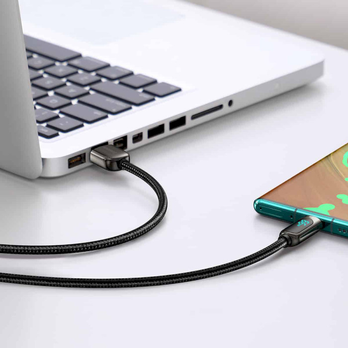 Кабель BASEUS Display Fast Charging Data Cable USB to Type-C 66W 1м Black (CASX020001)