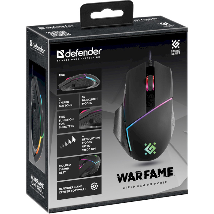 Мышь игровая DEFENDER Warfame GM-880L (52880)