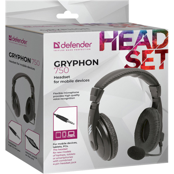 Навушники DEFENDER Gryphon 750 Black (63755)