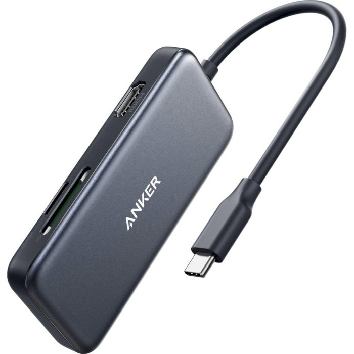 Порт-реплікатор ANKER PowerExpand 5-in-1 USB-C Media Hub Gray (A8334HA1)