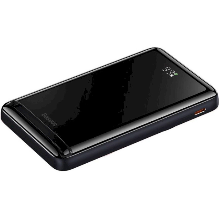 Повербанк з бездротовою зарядкою BASEUS Magnetic Bracket Wireless Fast Charge Power Bank 20W 10000mAh Black (PPCX000003)