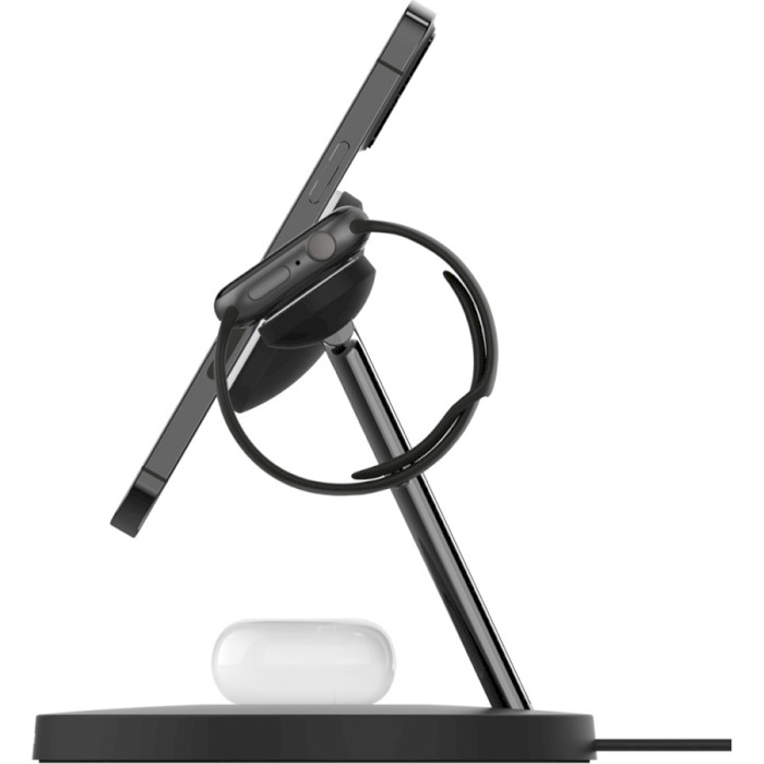 Беспроводное зарядное устройство BELKIN Boost Up Charge Pro 3-in-1 Wireless Charger with MagSafe 15W Black (WIZ017VFBK)