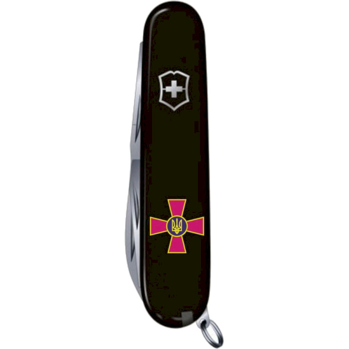 Швейцарський ніж VICTORINOX Huntsman Black емблема ЗСУ (VX13713.3_W0010U)