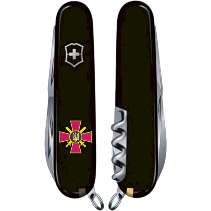 Швейцарський ніж VICTORINOX Huntsman Ukraine Black емблема СВ ЗСУ (VX13713.3_W0020U)