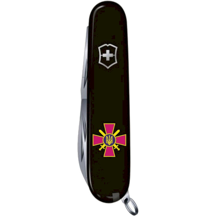 Швейцарский нож VICTORINOX Huntsman Ukraine Black эмблема СВ ВСУ (VX13713.3_W0020U)