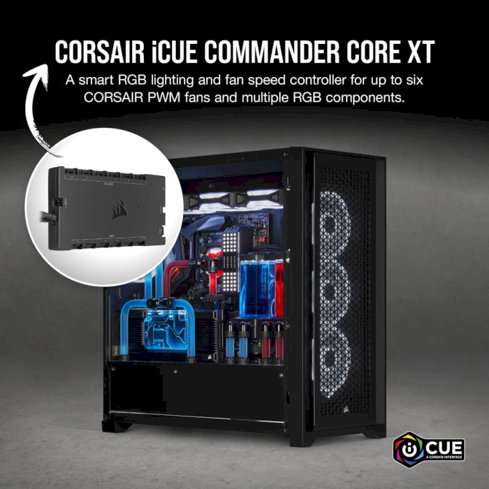 Контролер підсвічування та швидкості вентиляторів CORSAIR iCUE Commander Core XT Smart RGB (CL-9011112-WW)