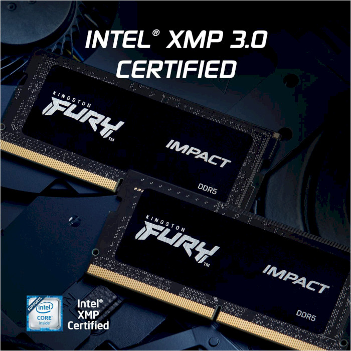 Модуль пам'яті KINGSTON FURY Impact SO-DIMM DDR5 4800MHz 64GB Kit 2x32GB (KF548S38IBK2-64)