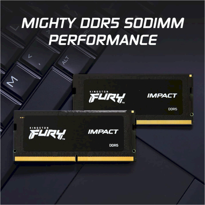 Модуль пам'яті KINGSTON FURY Impact SO-DIMM DDR5 4800MHz 64GB Kit 2x32GB (KF548S38IBK2-64)