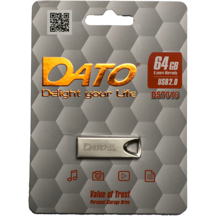 Флэшка DATO DS7016 64GB Silver (DS7016-64G)