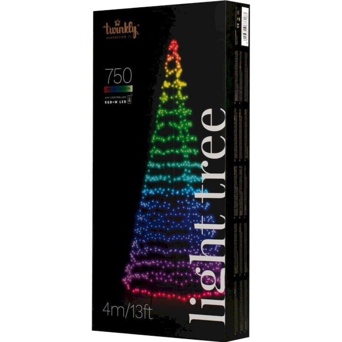 Smart LED гирлянда прединсталлированная TWINKLY Light Tree RGBW 750 Gen II Special Edition IP44 Black Cable (TWP750SPP-BEU)