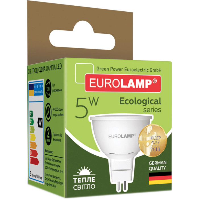 Лампочка LED EUROLAMP MR16 GU5.3 5W 3000K 220V (LED-SMD-05533(P))