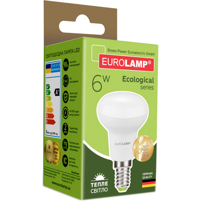 Лампочка LED EUROLAMP R50 E14 6W 3000K 220V (LED-R50-06142(P))