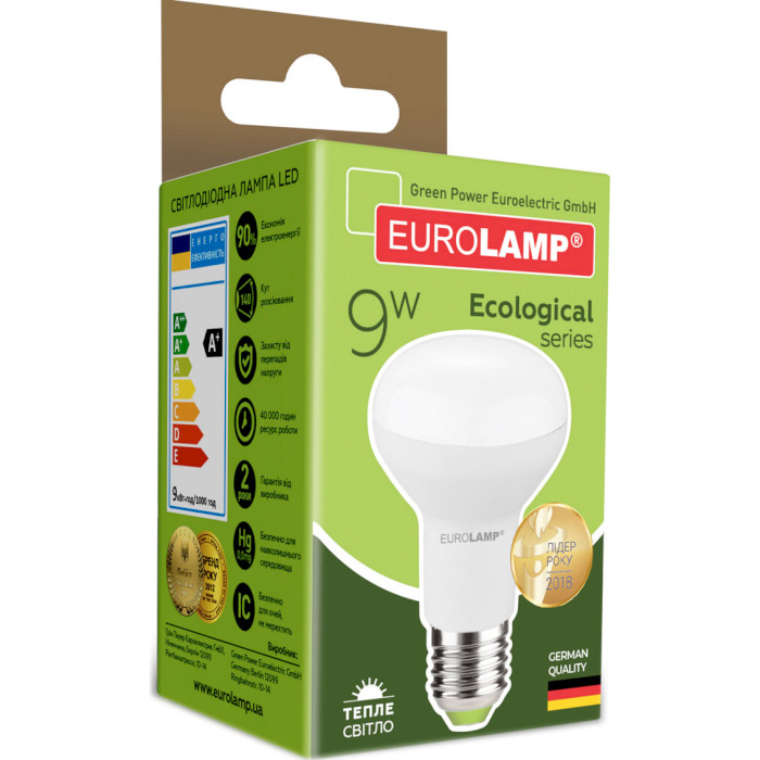 Лампочка LED EUROLAMP R63 E27 9W 3000K 220V (LED-R63-09272(P))