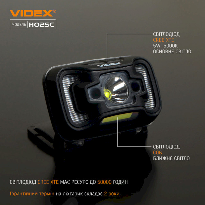 Ліхтар налобний VIDEX VLF-H025C