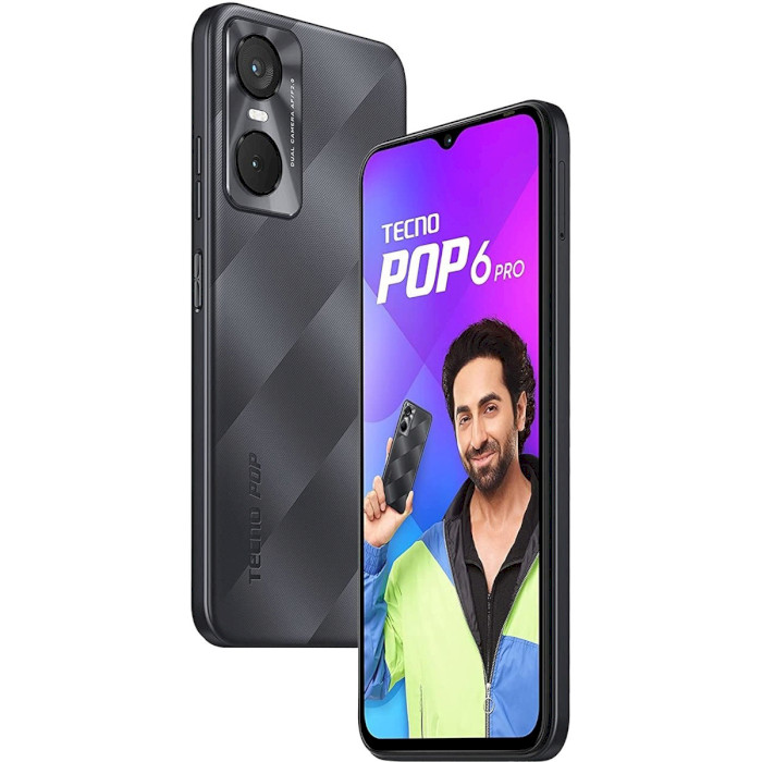 Смартфон TECNO Pop 6 Pro (BE8) 2/32GB Polar Black