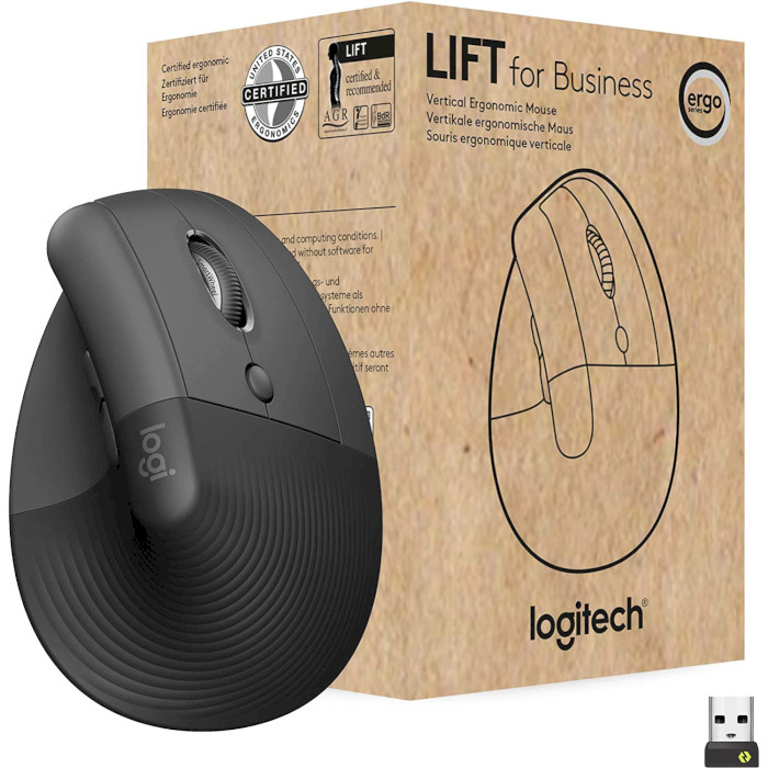 Вертикальная мышь LOGITECH Lift for Business Graphite (910-006494)