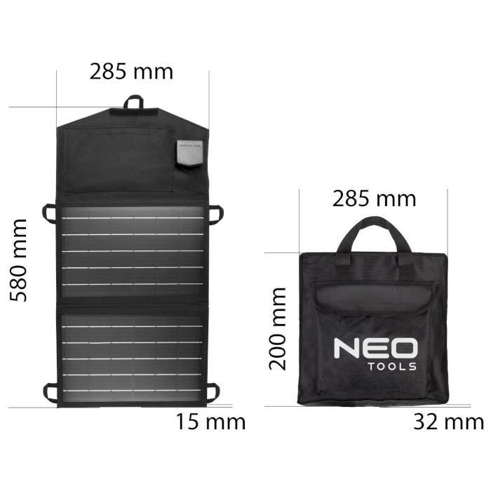 Портативная солнечная панель NEO TOOLS 15W (90-140)