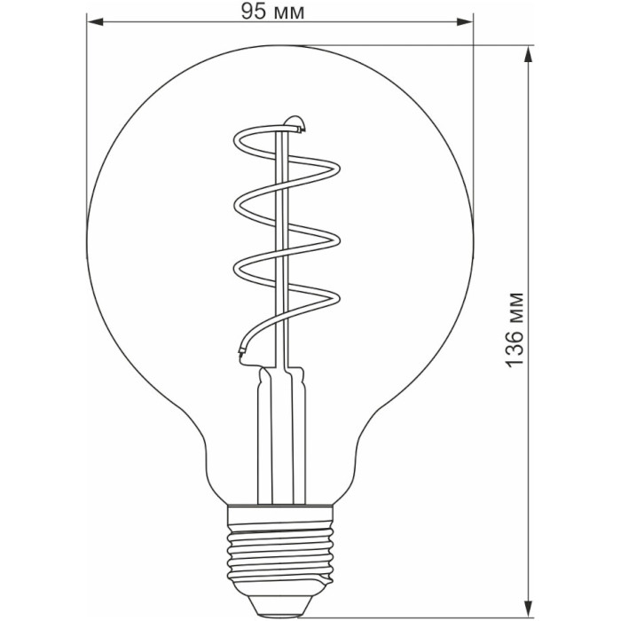 Лампочка LED VIDEX G95 E27 4W 2100K 220V (VL-G95FGD-04272)