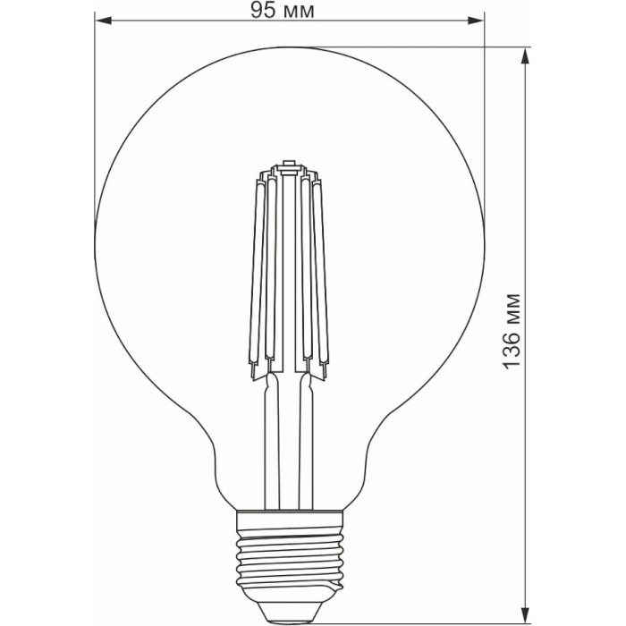 Лампочка LED VIDEX G95 E27 7W 2200K 220V (VL-G95FAD-07272)