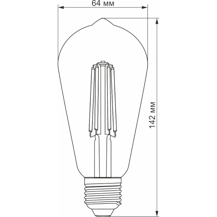 Лампочка LED VIDEX ST64 E27 10W 2200K 220V (VL-ST64FA-10272)