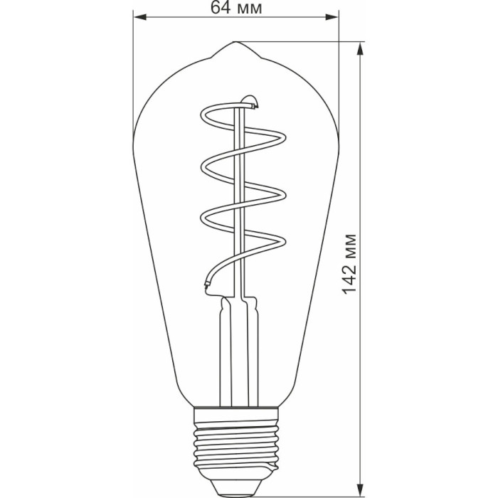 Лампочка LED VIDEX ST64 E27 5W 2200K 220V (VL-ST64FASD-05272)