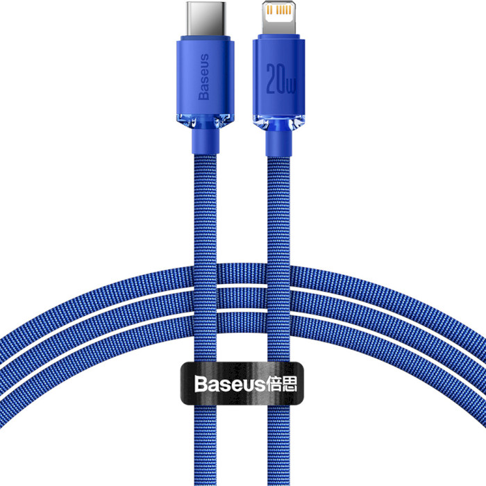 Кабель BASEUS Crystal Shine Series Fast Charging Data Cable Type-C to iP 20W 1.2м Blue (CAJY000203)