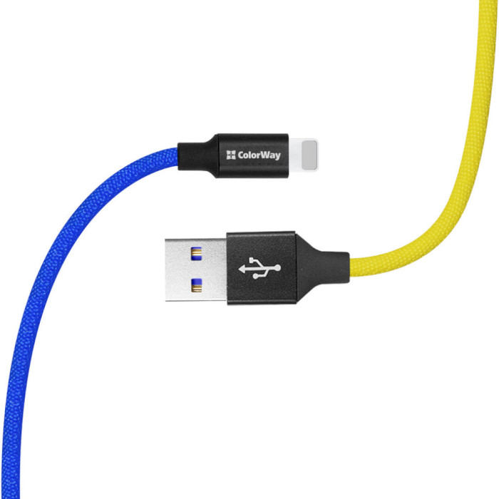 Кабель COLORWAY National USB to Apple Lightning 1м Blue/Yellow (CW-CBUL052-BLY)