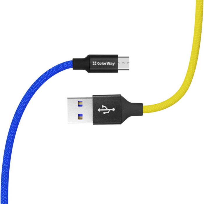 Кабель COLORWAY National USB to Micro-B 1м Blue/Yellow (CW-CBUM052-BLY)