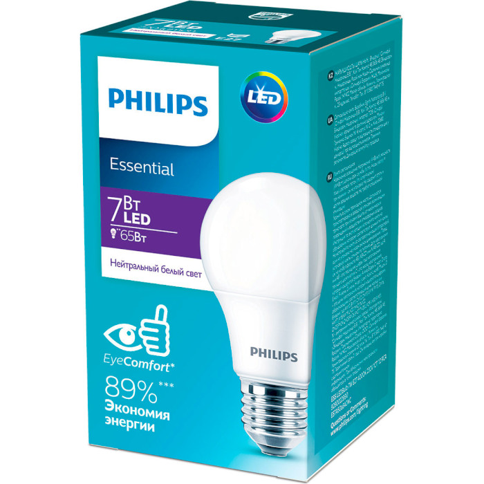 Лампочка LED PHILIPS ESS LEDBulb A60 E27 7W 4000K 220V (929002299087)